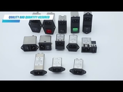 250V ، 10A أحادي الطور IEC مدخل المقبس مرشح إدخال الطاقة ، مرشح خط الطاقة EMI طويل العمر التشغيلي