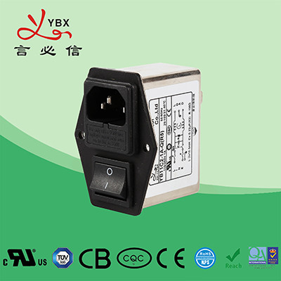 Double Fuse 220V 10A IEC Inlet Plug in RFI Filter للمعدات الطبية