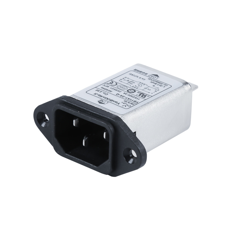 مرشحات مدخل EMI متعددة الوظائف 110V / 250V 3A منخفضة التسرب الحالي المقبس IEC مرشح الضوضاء