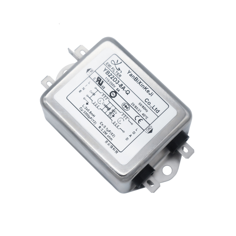 8A 220V EMI Filter عالي الأداء ثنائي المرحلة مرشح أحادي الطور للمعدات الجراحية
