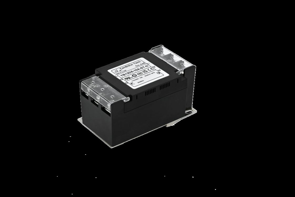 مرشح EMI/EMC بغلاف بلاستيكي آمن أحادي الطور مع غطاء كتلة طرفية