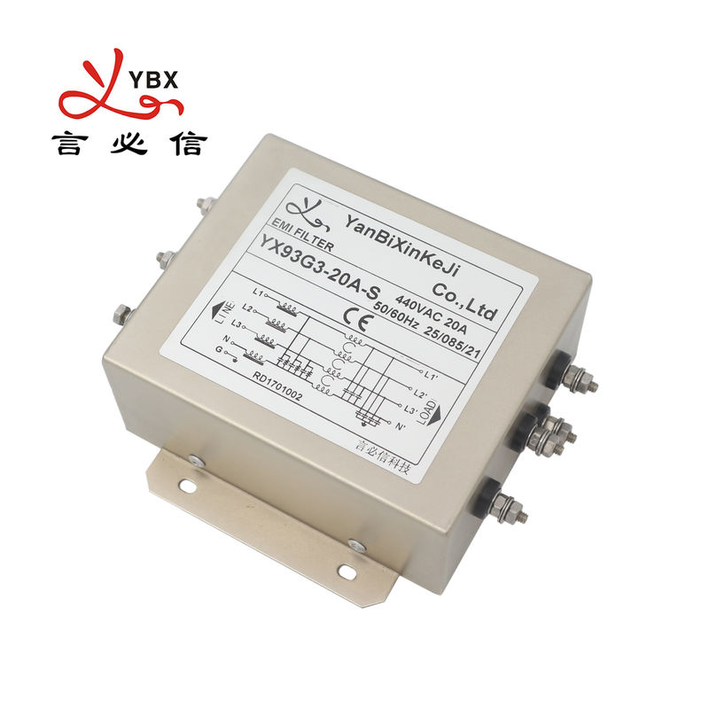 YX93G3 20A فلترات EMI ثلاثية المراحل فلتر طاقة EMI لـ VFD