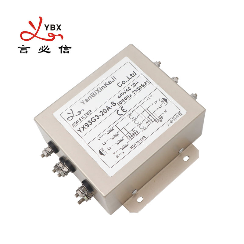 YX93G3 20A فلترات EMI ثلاثية المراحل فلتر طاقة EMI لـ VFD