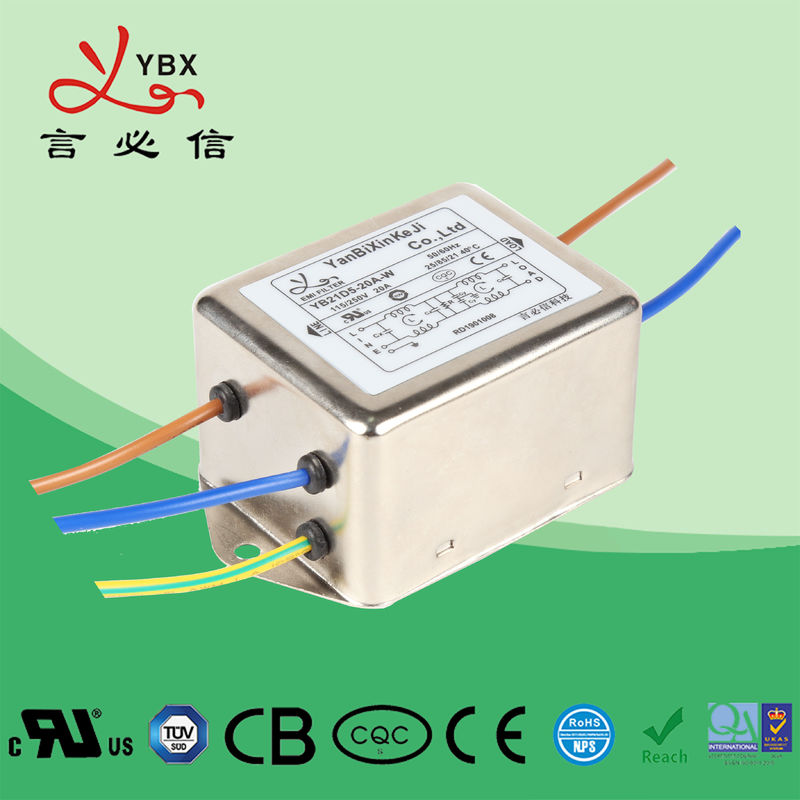 Yanbixin 10A على مرحلتين EMI EMC Filter ، مرحلة واحدة EMI Filter Line Passive